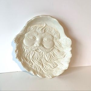 NIB MIKASA Fine Porcelain Santa’s Christmas Cookie Plate With Gold Trim